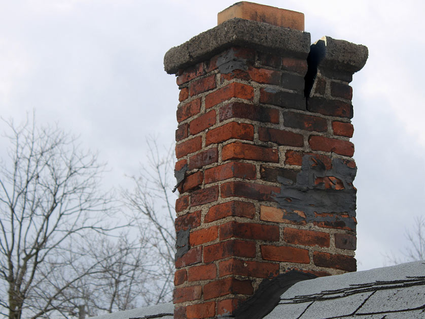 Damaged Chimney Crown